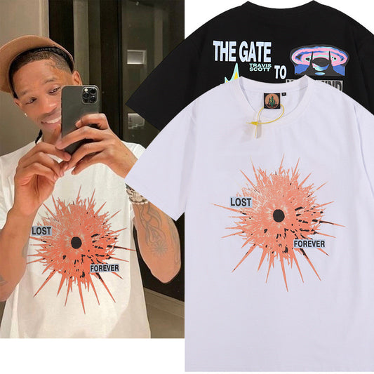 Summer New Short-sleeved Shirt Letter Cotton Short-sleeved