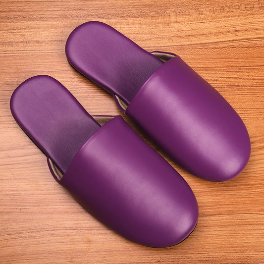 Home Leather Slippers Women's Baotou Home Soft Bottom