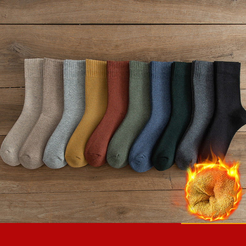 Plus Velvet Thick Warm Towel Long Tube Cotton Socks