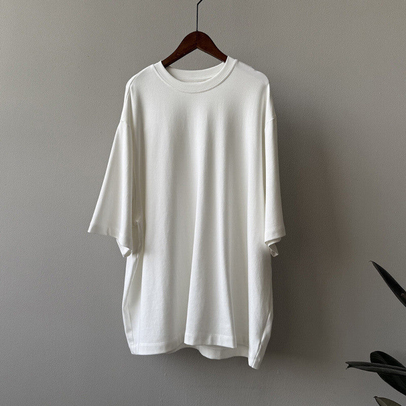 Womens Relaxed American-style Crew-neck Short-sleeve T-shirt