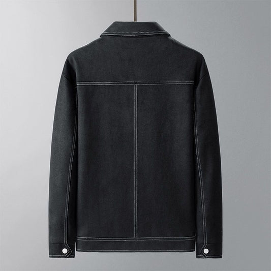 Mens SpringSummer SuedeLike Fabric Work Jacket