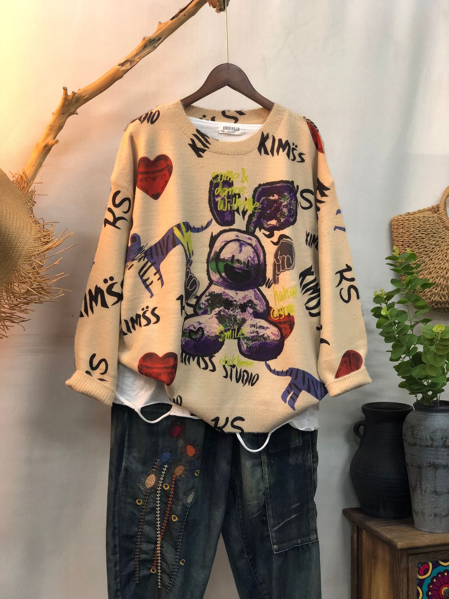New Women's Loose-fitting Round-neck Sweater For Outerwear