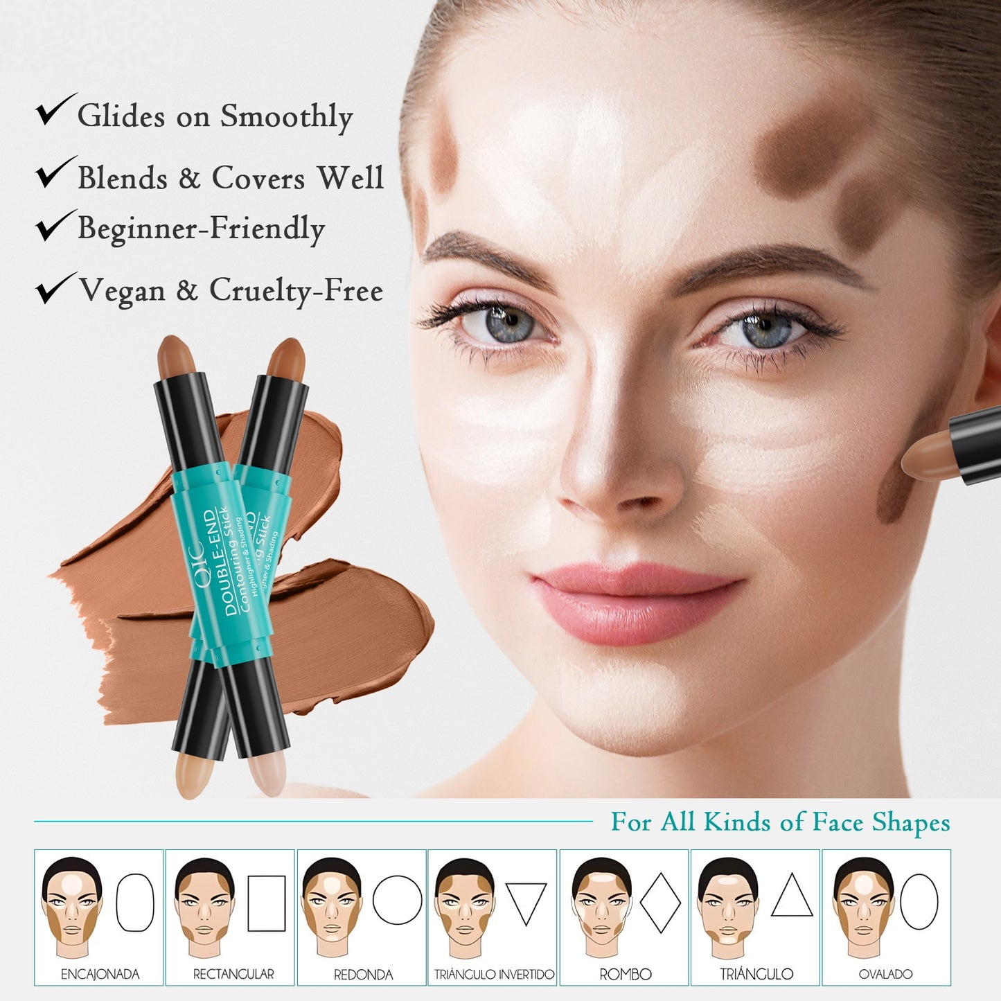 Dual Head Dual-use Highlight Brightening Highlighting Stick Nose Shadow Shading Pen