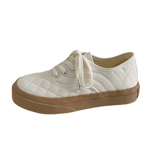 Flat-heeled Canvas Shoes Female Student's Small Fragrance Skin Color