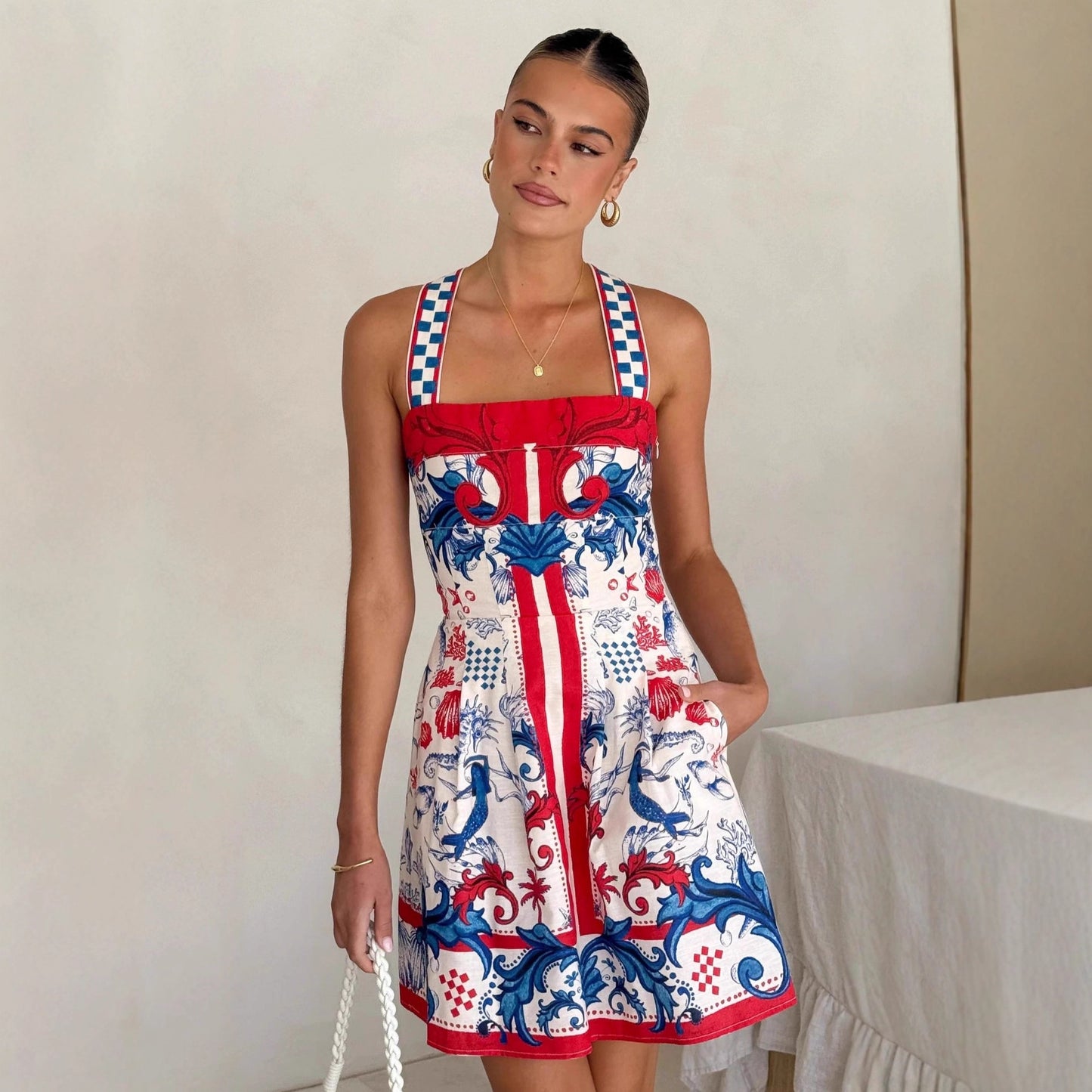 Stylish Printed Versatile Slip Dress