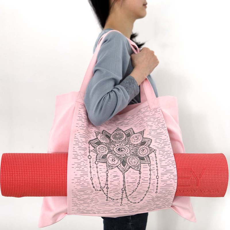 Large Capacity Extra Thick Cotton Canvas Yoga Mat Backpack