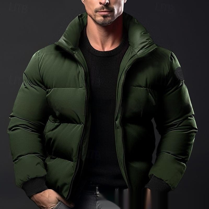 Herre Solid-Color Bomuldsforet Dunjakke Frakke