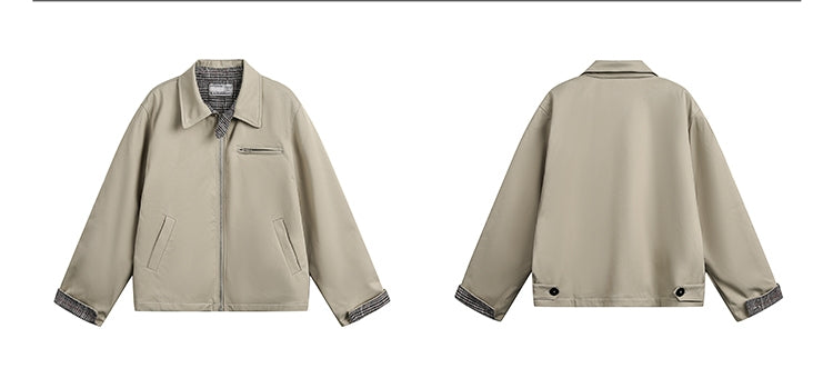 American Retro Solid Color Short Lapels Jacket