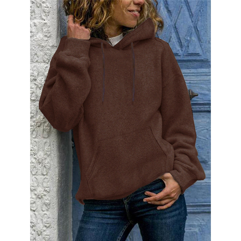 Loose Top Women's Solid Color Crew Neck Sweater