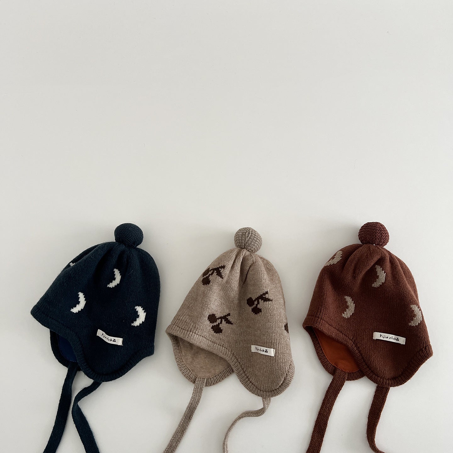 New Infant Knitted Keep Baby Warm Earflaps Cap