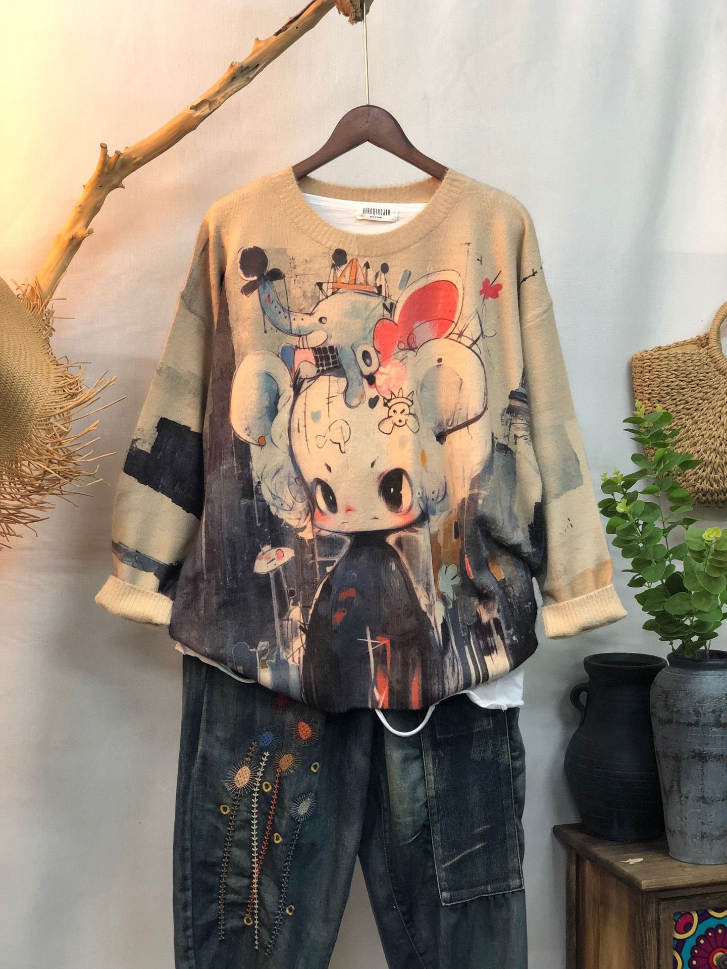 New Women's Loose-fitting Round-neck Sweater For Outerwear