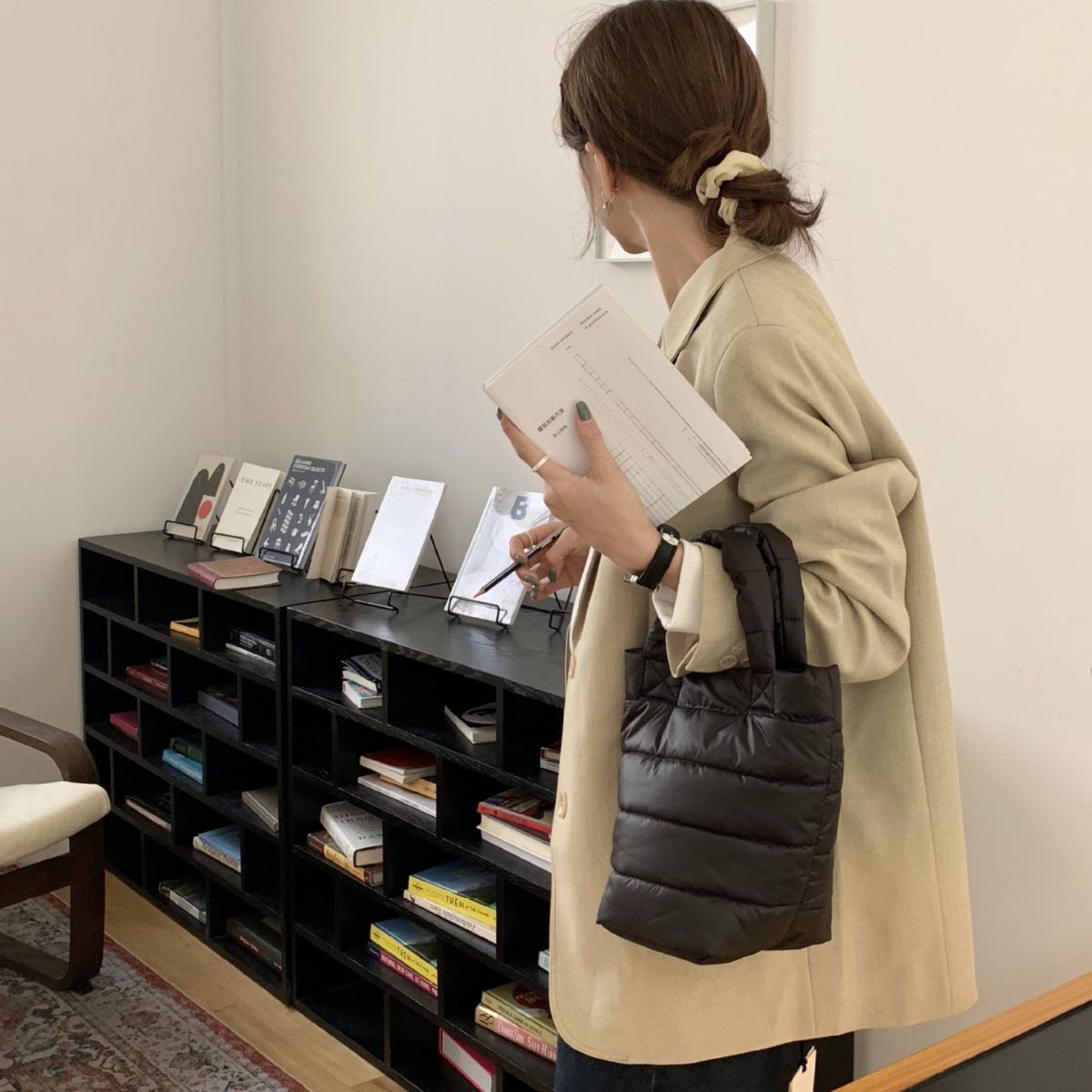 Autumn And Winter Cotton Filling Soft Handbag