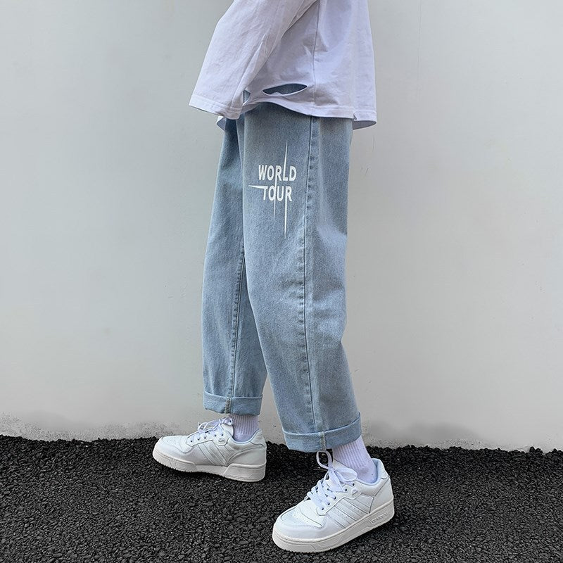 Jeans Men's Straight Tube Loose Fitting Korean Version
