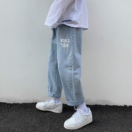 Jeans Men's Straight Tube Loose Fitting Korean Version