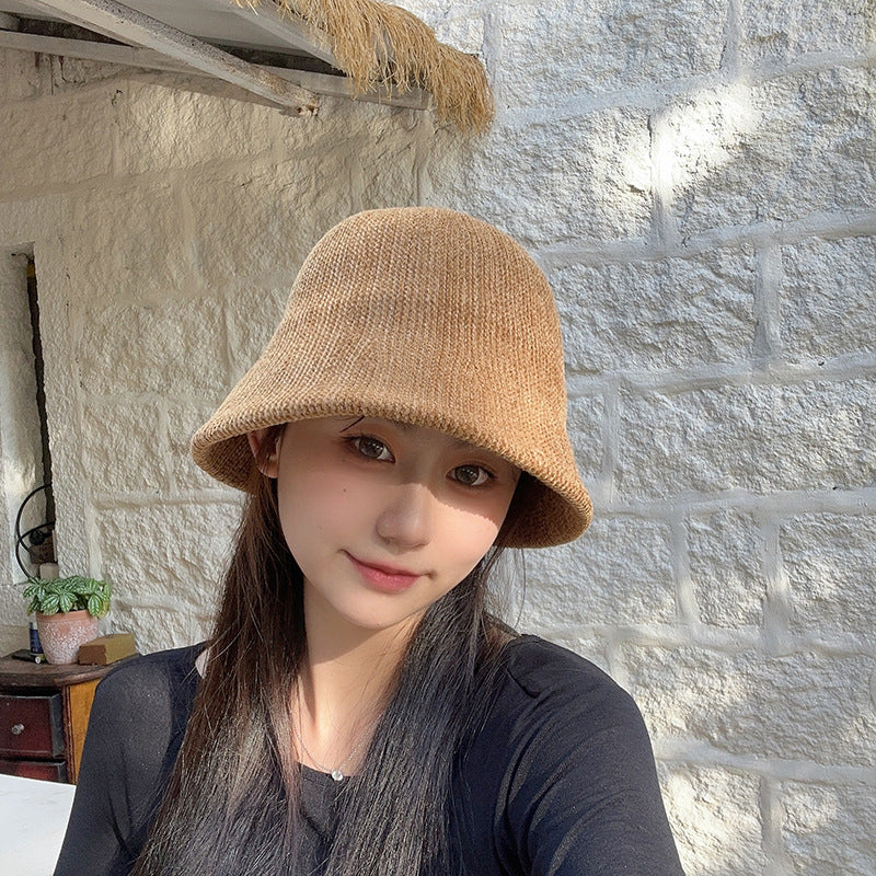 Women's Autumn And Winter New Lamb Wool Bucket Hat