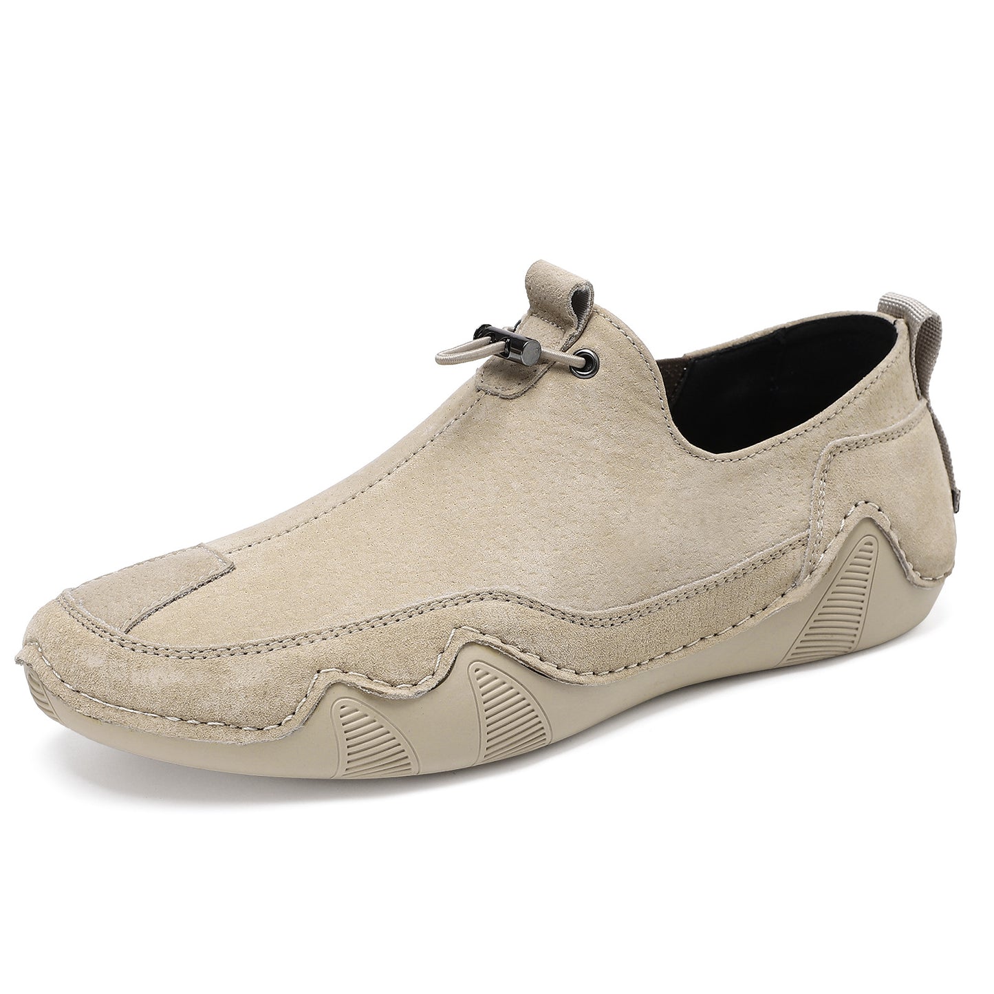 Herresko i læder, afslappede, åndbare, slip-on
