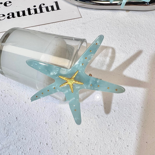 Beach Series Acetate Side Clip Starfish Conch