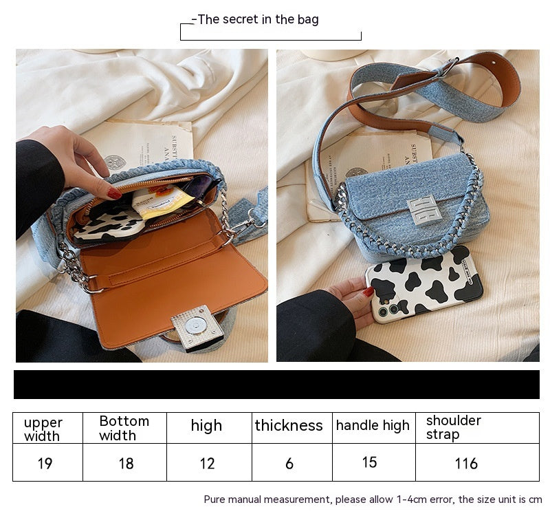 New Western Style All-matching Wide Shoulder Strap Crossbody Super Hot Small Square Bag