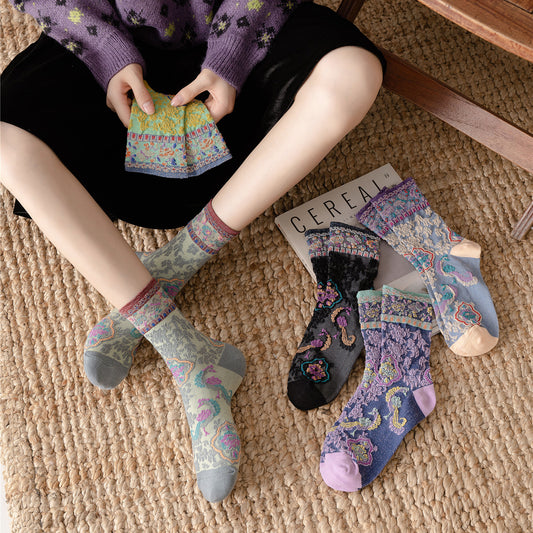 New Retro Pattern Bubble Socks