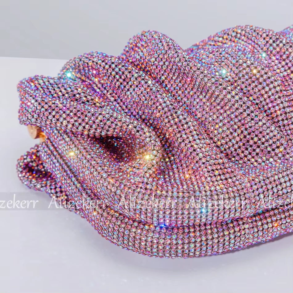 Luxury Rhinestone Evening Clutch Bags for Women - Crystal Folded Purses and Handbags for Weddings and Parties, High Quality Designer Accessories