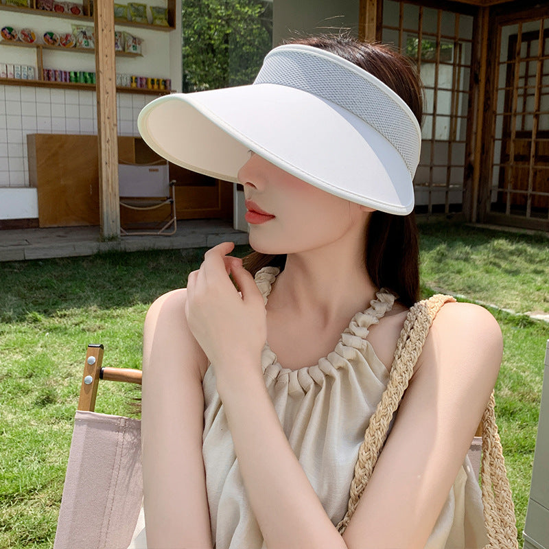 Summer UV Protection Outdoor Face Cover Sun-proof Big Brim Comfortable Breathable Effective Sun Protection Visor Cap