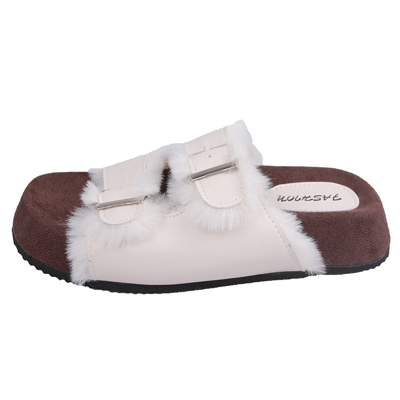 Platform Slippers Women's Soft Bottom Belt Buckle