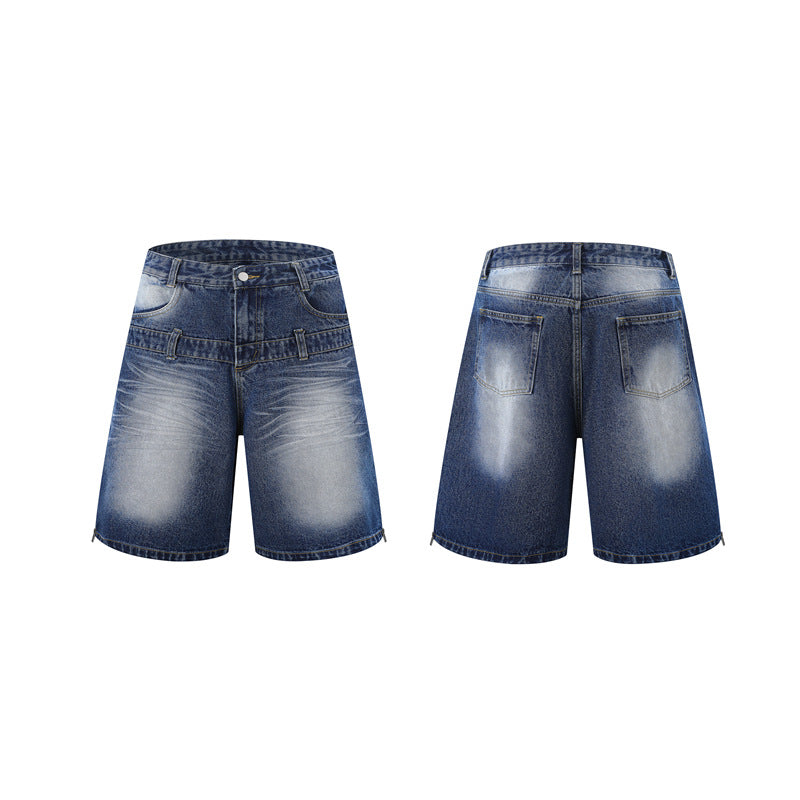 Fashionable High-end Washed Denim Shirt And Capri Pants