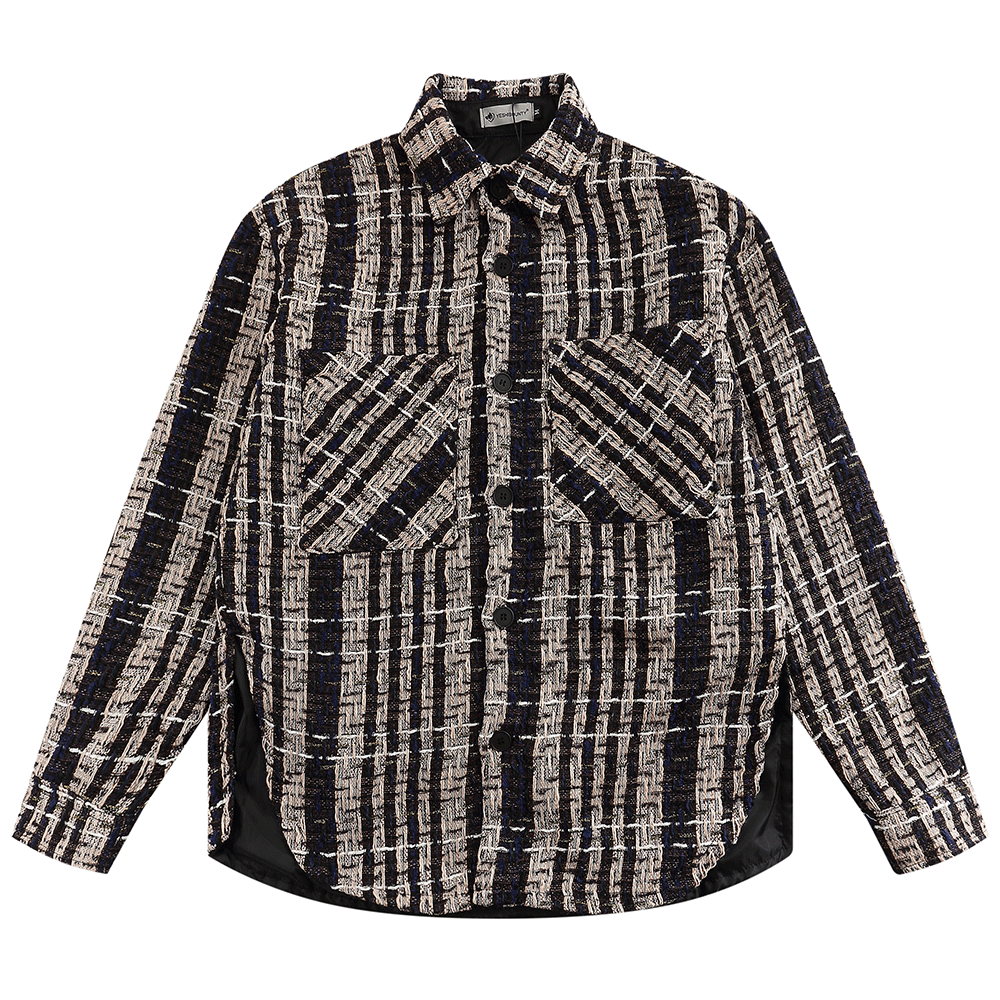 Woven Stripe Thickening Shirt Men's American Style
