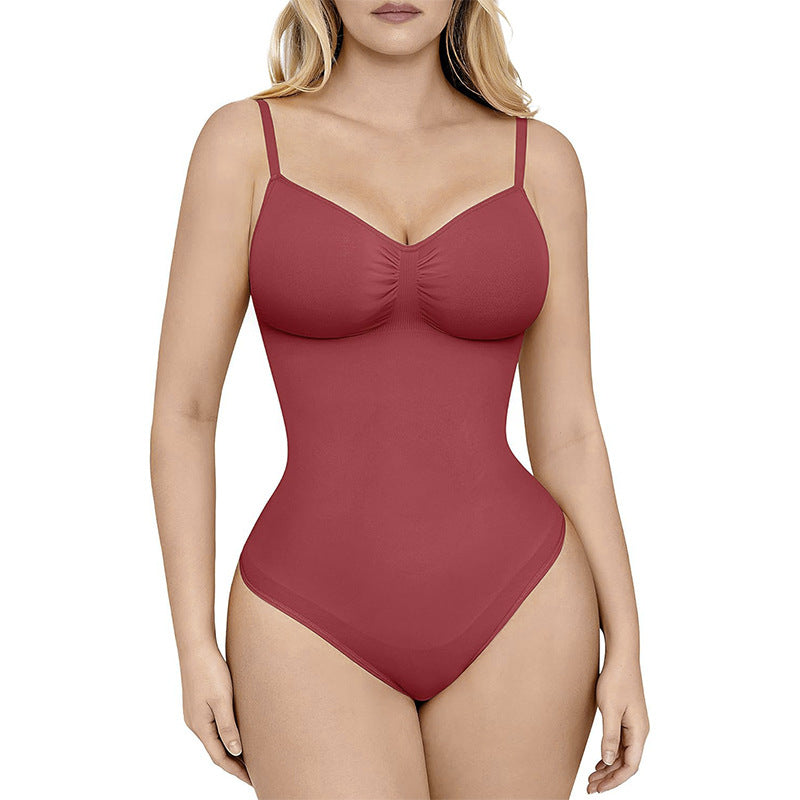 Women's Solid Color Open Seamless Waist Slimming And Hip Lifting Jumpsuit