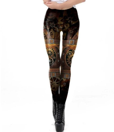 Women's Peripheral Dark Steam Fashion Stretch Digital Printing Tights