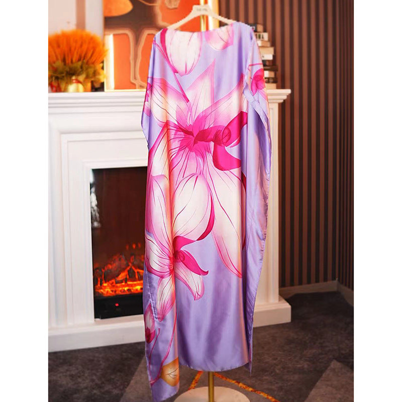 Women's Split Shawl With Contrast Color Pattern Malay Clothing