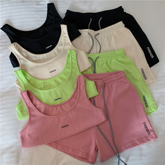 Running Vest And Shorts Slim-fit Two-piece Set