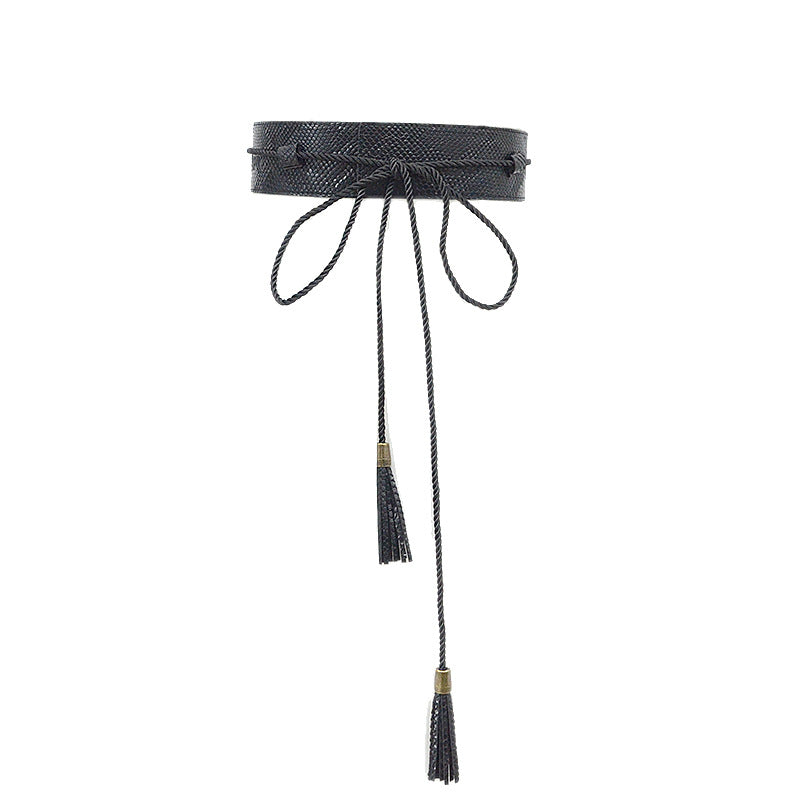 Women's Belt Slim Snake Pattern Wide Trim