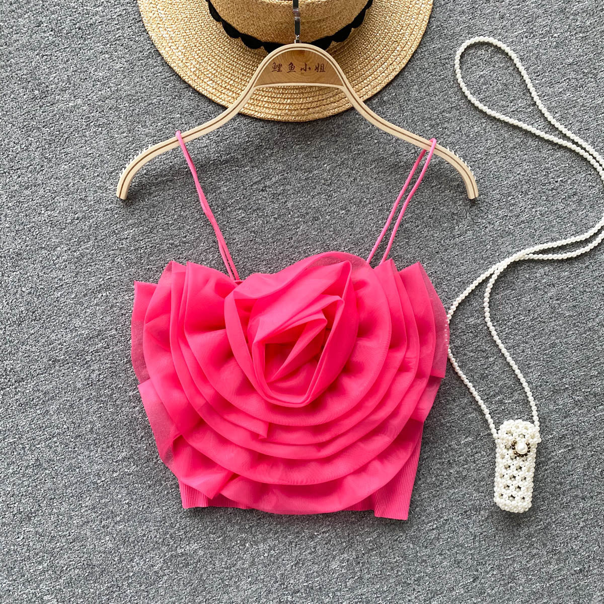Pure Flower Camisole Dame Sommer Hot Girl Kort Top