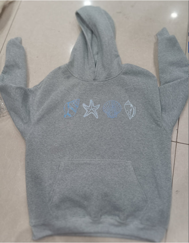 Kvinde Sweater Med Skjult Ærme Og Muslingeprint