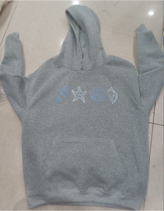 Kvinde Sweater Med Skjult Ærme Og Muslingeprint