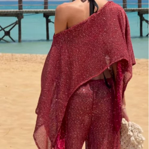 Off-the-shoulder Dress With A Wrap-style Bodice And Large Ruffled Hem