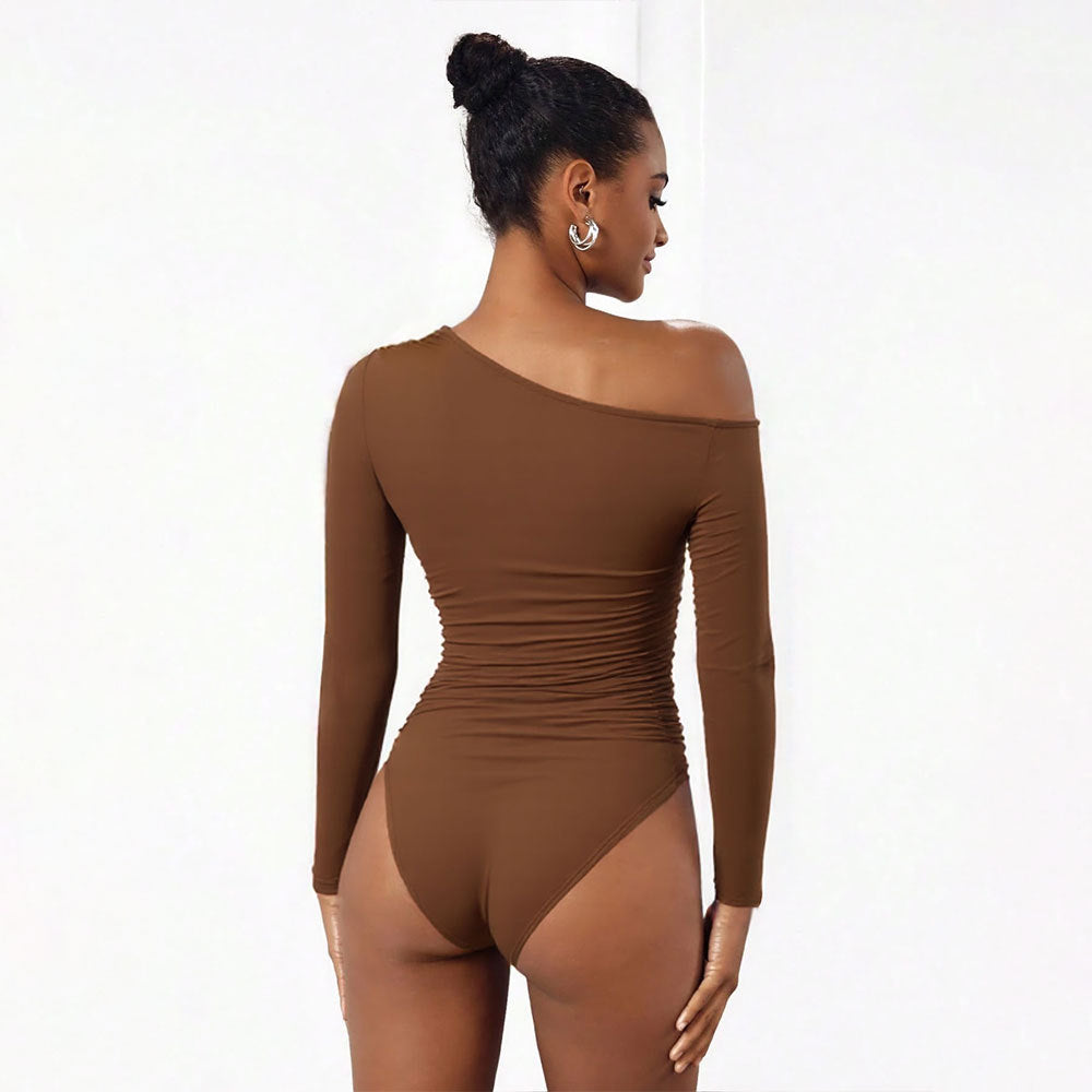 Efterår og vinter ny Y2K slim-fit off-shoulder langærmet buksedragt