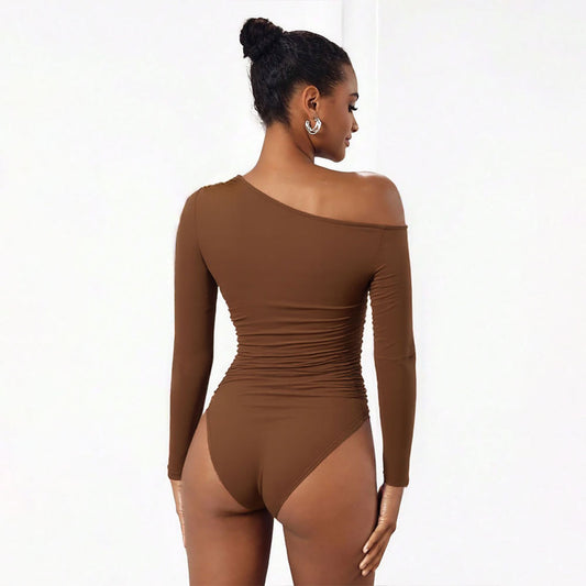 Autumn And Winter New Y2K Slim-fitting Off-shoulder Long-sleeved Jumpsuit