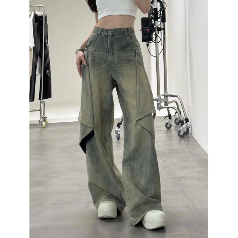 Ti Tre Rækker Stegt Gade Retro Deformation Lidt Flared Jeans