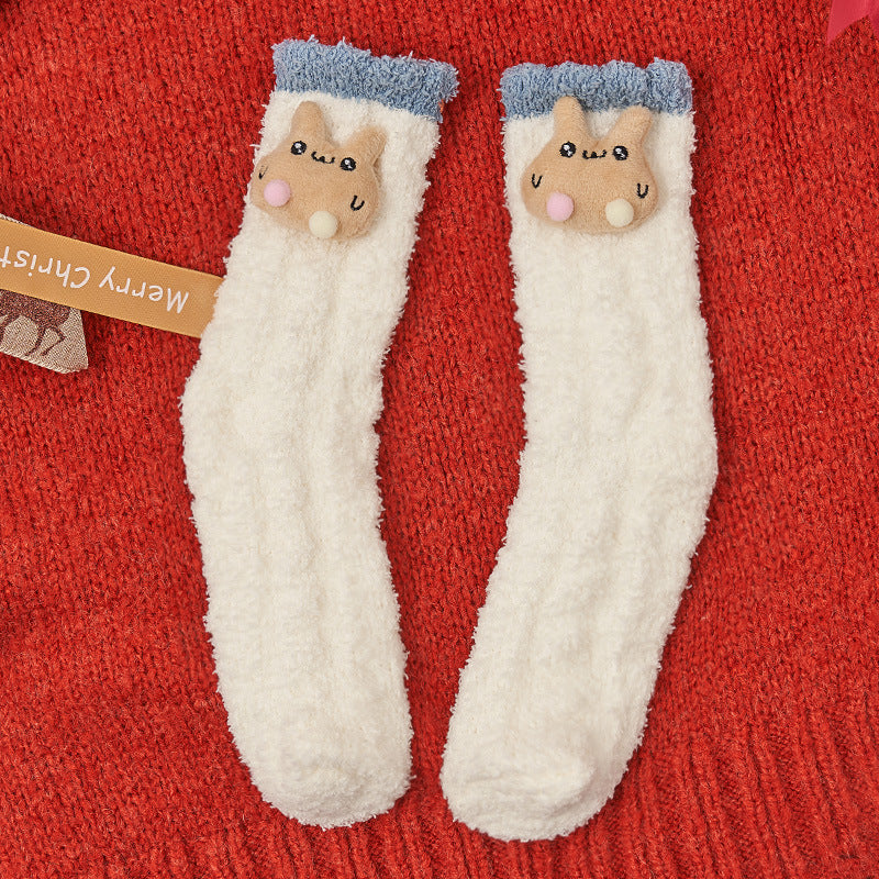 Coral Socks For Children In Autumn And Winter