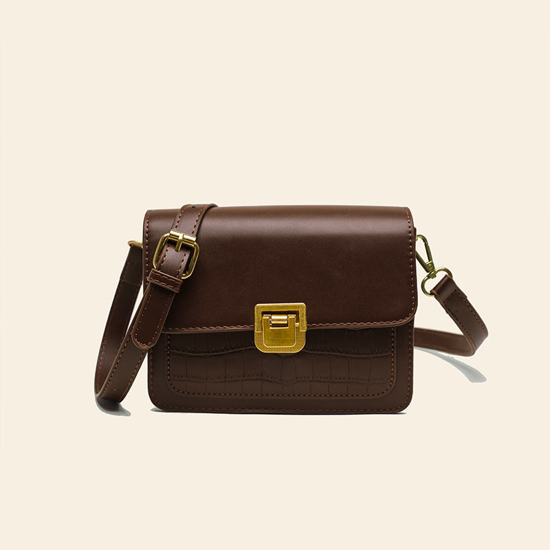 Fransk Niche Let Luksus Udenlandsk Stil Lille Firkantet Kvindelig Tekstur Alt Enkel Skuldertaske Crossbody Taske