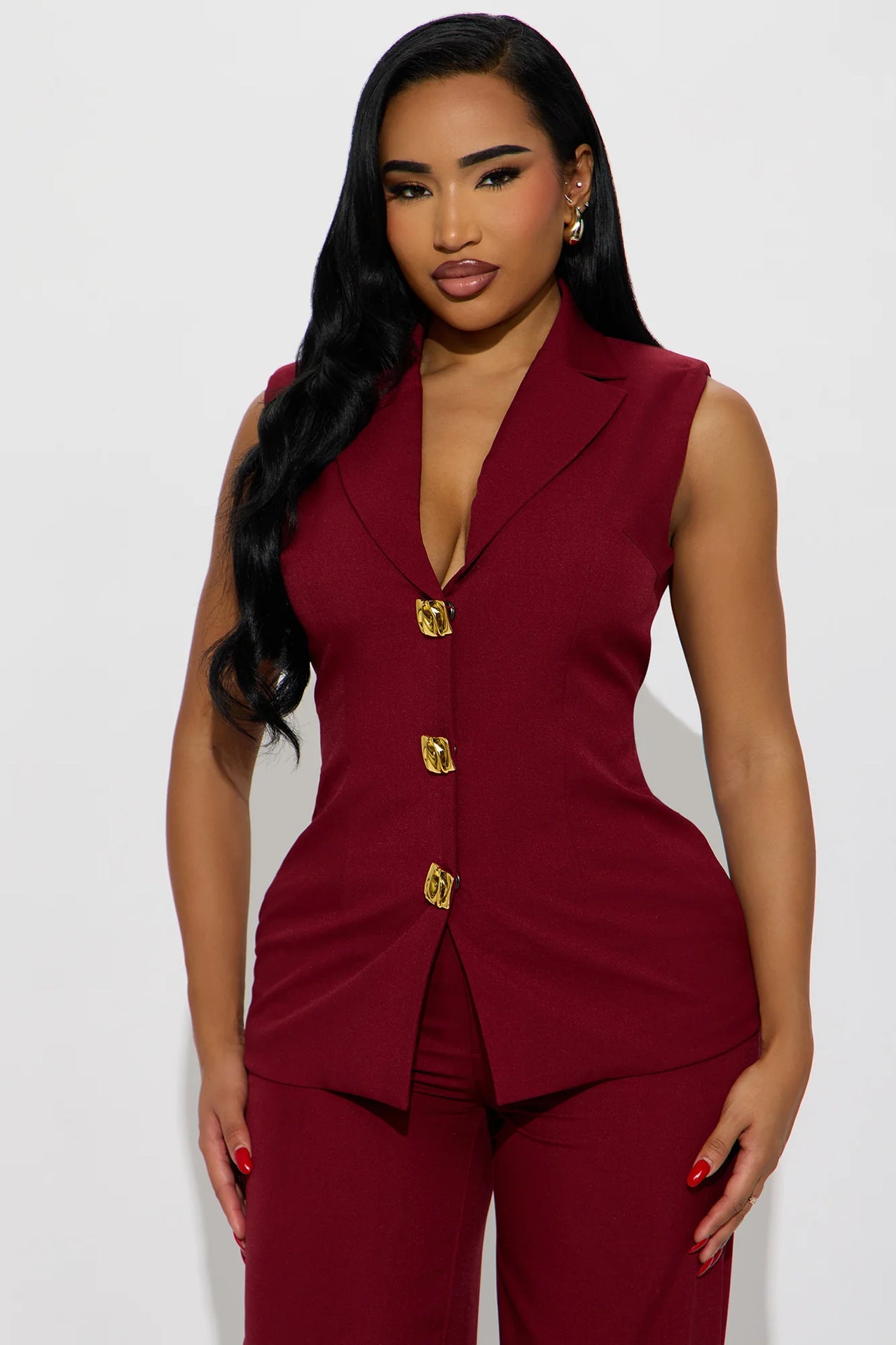 Women's Casual Sleeveless Suit Pants Set