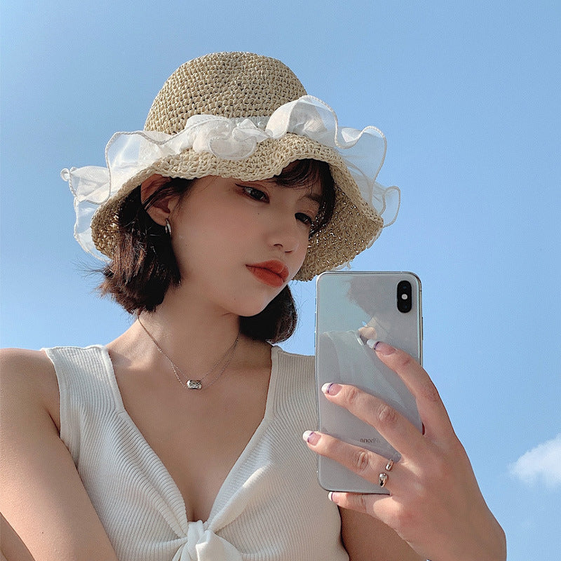 Spring Autumn Summer Beach Straw Mesh Hat