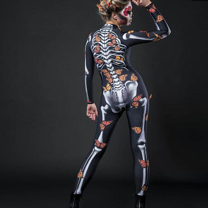 Halloween Parent-child Dress Printing Long Sleeve Jumpsuit Women