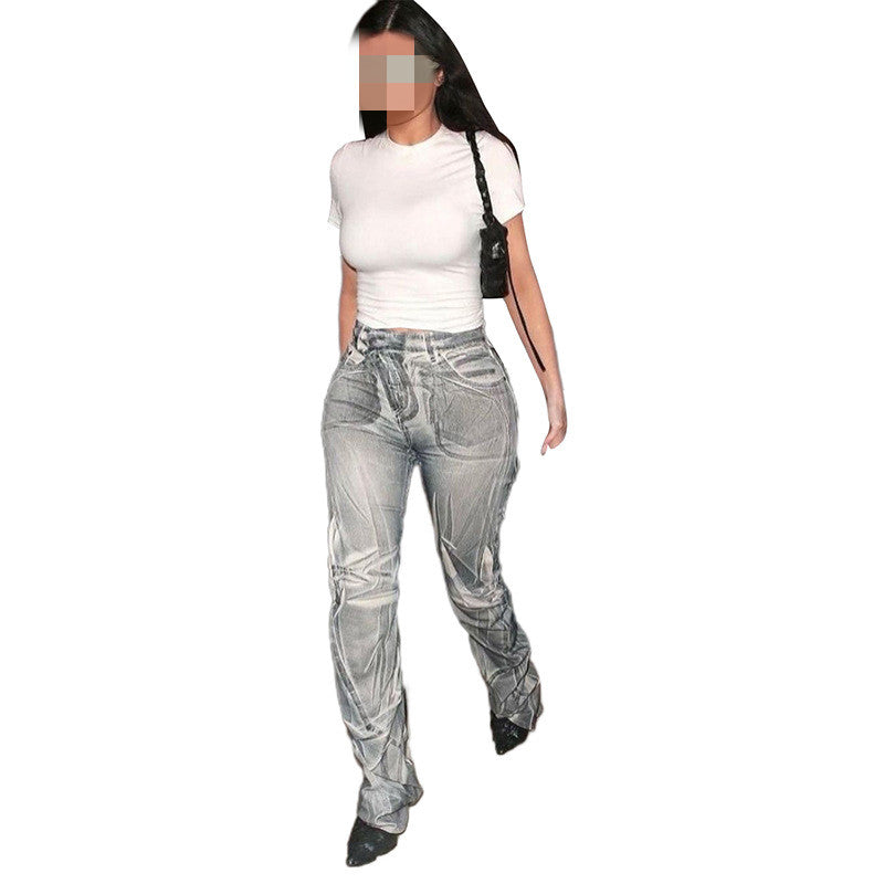 Women's Slim Fitting Micro Flare Casual Pants