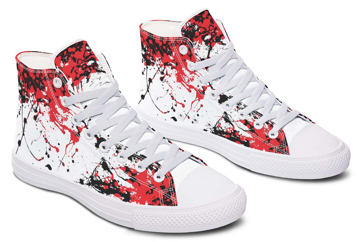 Men's And Women's Fashion Color Printing High-top Canvas Shoes