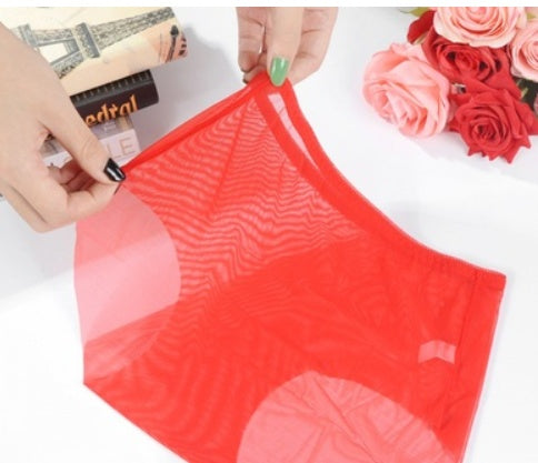 White Transparent Panties Women's  Lace Thin Mesh