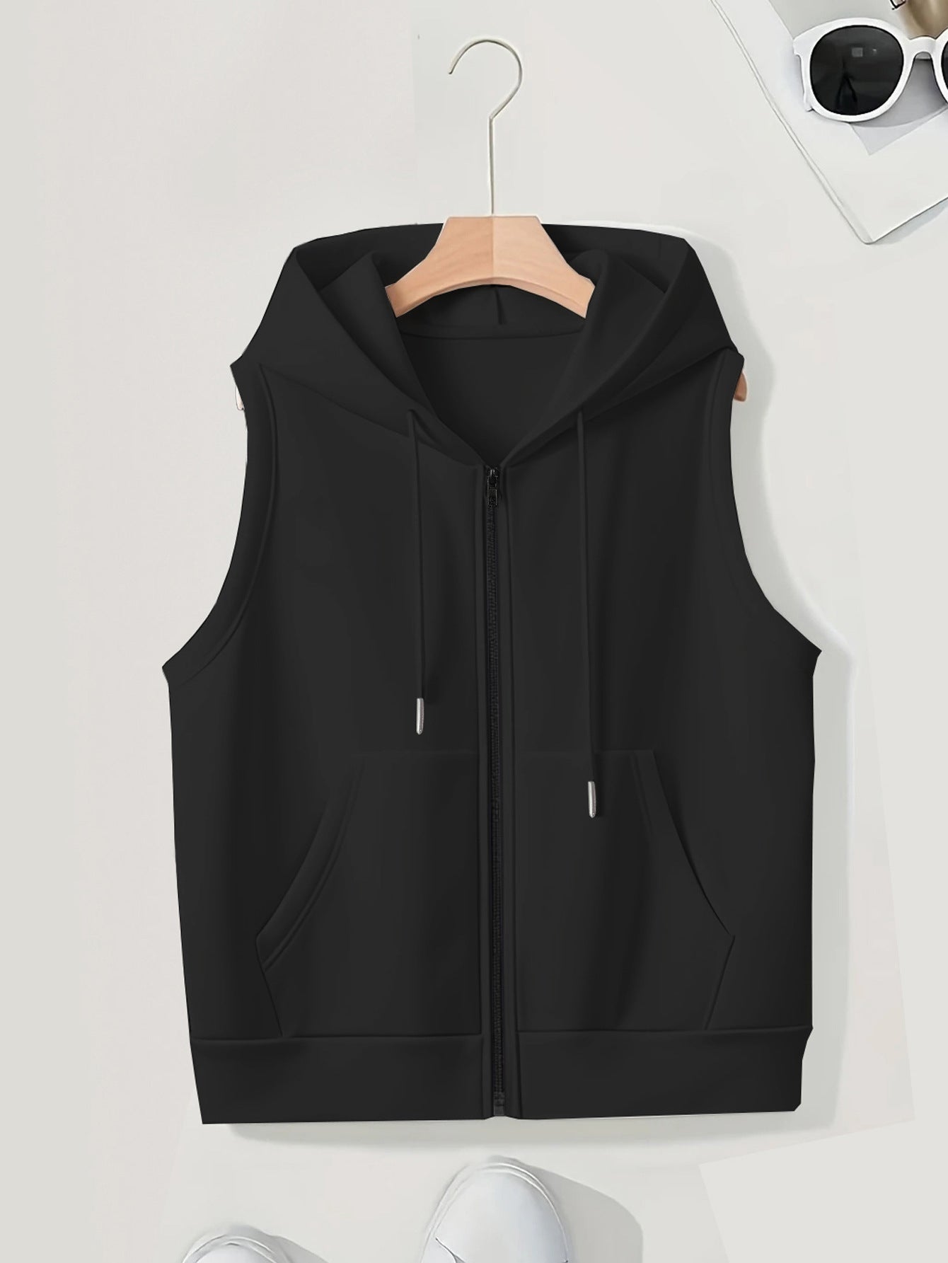 Women's Sleeveless Slim-fit Cardigan Zip Sweater