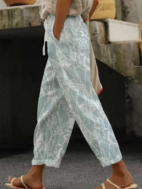Printed Pattern Fashion Casual Trend Women's Ankle Banded Pants